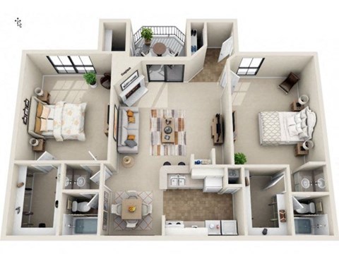 a floor plan of a 2 bedroom apartment